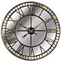 Large Antique Brass Mirrored Skeleton Clock