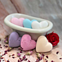 Set Of 6 Mixed Love Heart Bath Bombs 70g