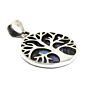 Tree Of Life Silver Pendant 22mm - Abalone