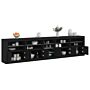 Vidaxl Sideboard With Led Lights Black 283x37x67 Cm