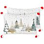 Set Of 2 Scatter Cushions White 30 X 50 Cm Christmas Tree Pattern Cotton Removable Covers