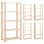 Vidaxl 5-tier Storage Racks 5 Pcs 80x38x170 Cm Solid Pinewood 250 Kg