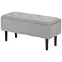 Homcom 15" Modern Ottoman Storage Box With Wooden Legs, 47l Storage Ottoman Holds Up To 120kg, Grey