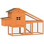 Pawhut Wooden Chicken Coop With Run, Nesting Box, Slide-out Tray, Ramp, Perches, Asphalt Roof, 179 X 67 X 115cm