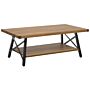 Coffee Table Dark Wood With Storage Shelf 100 X 55 Cm