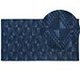 Area Rug Navy Blue 80 X 150 Cm Wool Coastal