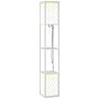 Homcom Floor Lamp With Shelves, Dual Light, Modern Tall Standing Lamps, With Pull Chain Switch (bulb Not Included), White