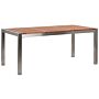 Garden Dining Table Light Eucalyptus Wood Top 180 X 90 Cm 6 Seater Steel Frame