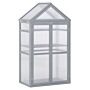 Outsunny 3-tier Wooden Cold Frame Greenhouse Garden Polycarbonate Grow House W/ Adjustable Shelves, Double Doors, 80 X 47 X 138cm, Grey