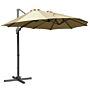 Outsunny 4.5m Double-sided Rectangular Patio Parasol, Large Garden Umbrella With Crank Handle, 360° Cross Base For Bench, Khaki