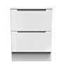 Milan 2 Drawer Bedside Cabinet In White