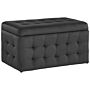 Ottoman Black Velvet Tufted Upholstery Bedroom Bench With Storage