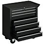 Durhand Roller Tool Cabinet Storage Chest Box 7 Drawers Roll Wheels Garage Workshop Matte Black