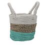 Seagrass Basket Set - Green / Natural / White