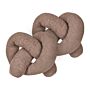 Set Of 2 Cushions Brown 172 X 14 Cm Teddy Fabric Throw Pillows Decorative Soft Filling Multiple Shapes Accessories