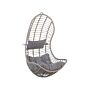 Hanging Chair Grey Rattan Without Stand Indoor-outdoor Curved Shape