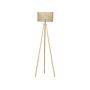 Floor Lamp Natural Rattan Rubber Wood 151 Cm Tripod Legs Drum Shade