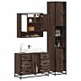 Vidaxl 4 Piece Bathroom Furniture Set Brown Oak Engineered Wood