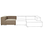 Corner Section Brown Corduroy 1-seat Sofa Module Modern Single-seat