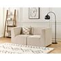 Modular 2 Seater Sofa Beige Corduroy Sectional Two Piece Sofa Modern Jumbo Cord