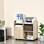 Vinsetto Multipurpose Filing Cabinet Printer Stand Mobile Printer Cabinet With 2 Drawers, Open Adjustable Storage Shelves For Home Office, Oak