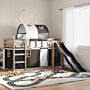 Vidaxl Bunk Bed With Slide And Curtains White And Black 80x200 Cm