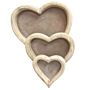 Three Wooden Heart Trays