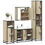 Vidaxl 4 Piece Bathroom Furniture Set Sonoma Oak Engineered Wood