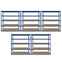 Monster Racking T-rax 5 X Extra Wide Storage Shelves, Blue, 160cm W, 60cm D