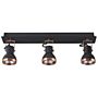 3 Light Ceiling Lamps Black And Copper Metal Swing Arm Cone Shade Spotlight Design Rectangular Rail Beliani