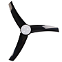 Ceiling Fan With Light Ventilator Black Synthetic Material Remote Control 6 Speed Options 3 Light Temperature