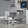 Vinsetto High-back Swivel Chair Velvet Style Fabric Computer Home Rocking With Wheels, Rotatable Liftable Headrest, Grey