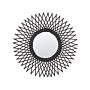 Wall Mirror Black Rattan 60 Cm Boho Sun Shape Round Mounting Hooks Openwork