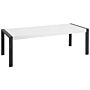 Dining Room Table White With Black Legs Powder Coated 8 Seater 220 X 90 X 76 Cm