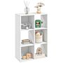 Homcom 3-tier 6 Cubes Storage Unit Particle Board Cabinet Bookcase Organiser Home Office Shelves White