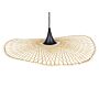 Pendant Lamp Light Wood Bamboo Oval Shade 60 Cm Hanging Ceiling Lamp