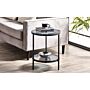 Chicago Circular Lamp Table With Shelf - Smoked Glass