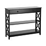 Sideboard Black 80 X 100 X 30 Cm 1 Drawer 2 Shelves Country