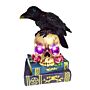 Decorative Led Ornament - Crow On Skull & Books