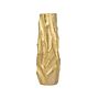 Decorative Vase Gold Stoneware 37 Cm Carved Surface Irregular Shape