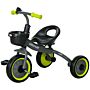 Aiyaplay Kids Trike, Tricycle, With Adjustable Seat, Basket, Bell, For Ages 2-5 Years - Black