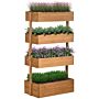 Outsunny 80cm X 45cm X 142cm 4-tier Raised Garden Bed, Fir Wood Vertical Planter Box, Freestanding Elevated Plant Stand For Use