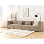 Modular 4 Seater Sofa Taupe Corduroy Sectional 4 Pieces Sofa Modern Jumbo Cord