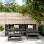 Vidaxl 5 Piece Garden Lounge Set Grey Solid Wood Pine