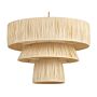 Pendant Lamp Natural Paper Textured Shade Japandi Natural Style Jute Cord Beliani