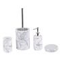 Four-piece Bathroom Set, Ceramic, White, Soap Dispenser, Toothbrush Holder