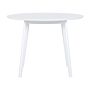 Dining Table White Mdf 100 Cm Round Top Wooden Legs Scandinavian Kitchen Table