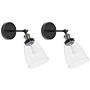 Wall Lamps Black Glass Metal Shade Adjustable