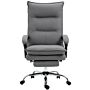 Vinsetto Vibration Massage Office Chair With Heat, Microfibre Computer Chair With Footrest, Armrest, Double Padding, Reclining Back, Grey