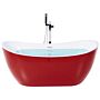 Bath Red With Silver Sanitary Acrylic Single 170 X 77 Cm Freestanding